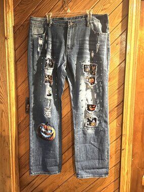 NWOT Halloween Womens Distressed Patched Jeans Plus size XXL